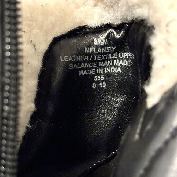 Marc Fisher Lace-Up Heeled Lansley Combat 8.5 Work Boot Shearling Lining Black - Picture 9 of 9